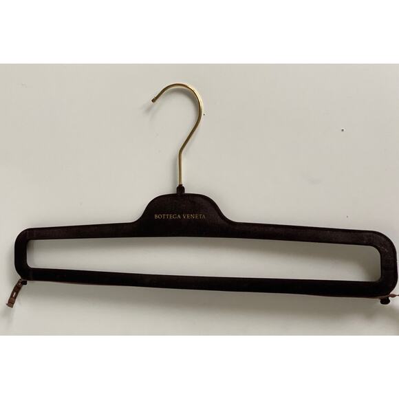 Bottega Veneta Brown Velvet 15" Pants Hangers with Gold Hardware - Picture 4 of 7